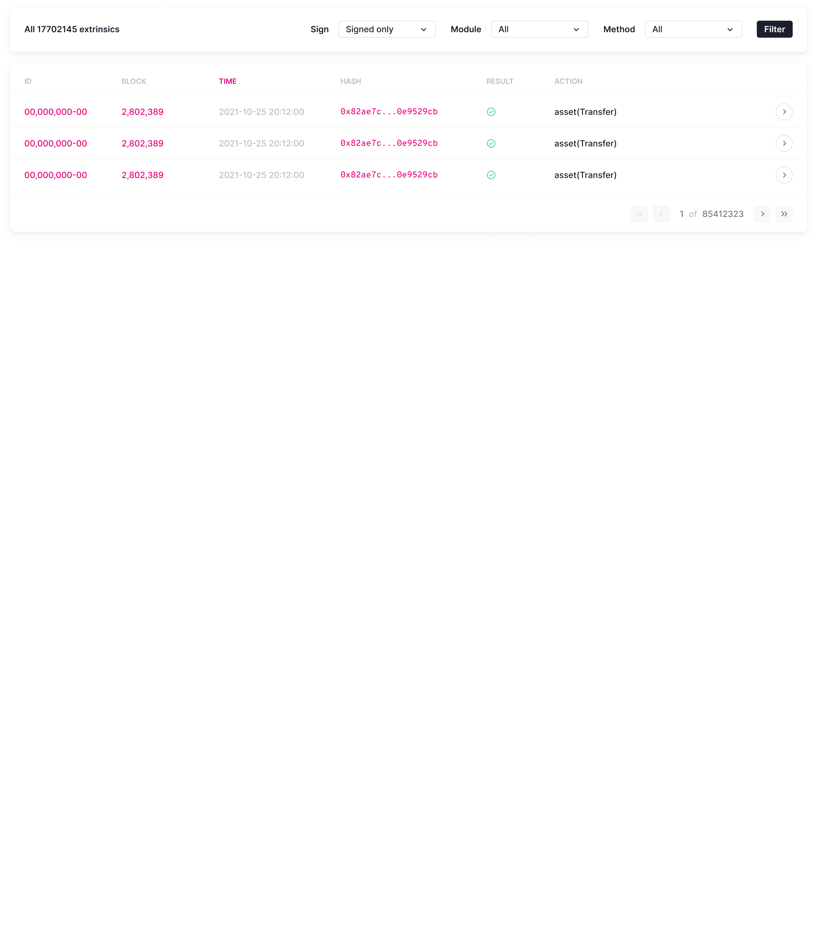 implement extrinsics list page filter UI component · Issue #111 ...