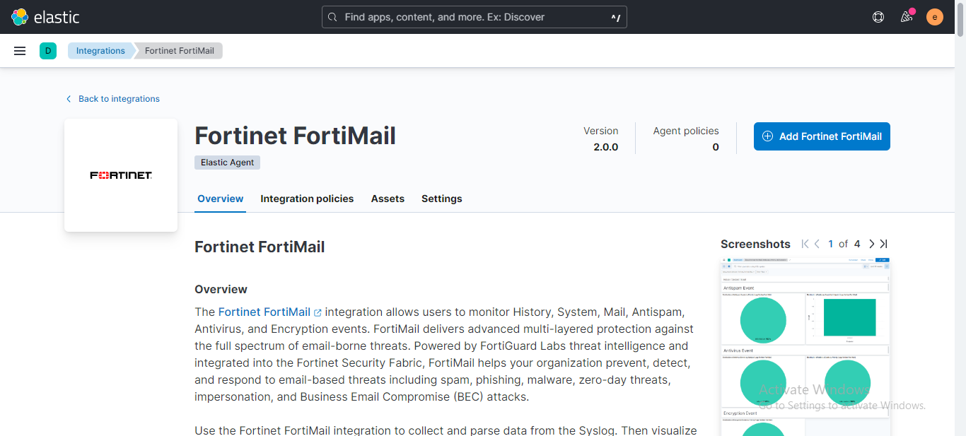 Integration overview page
