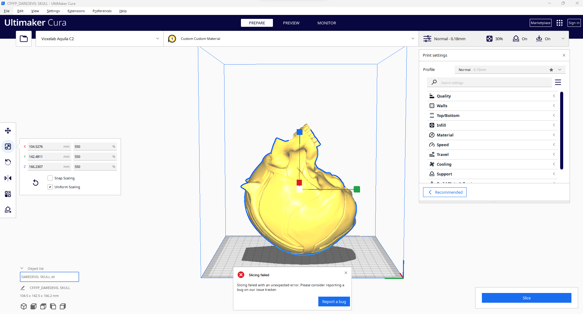 Slicing Failed · Issue #14429 · Ultimaker/Cura · GitHub