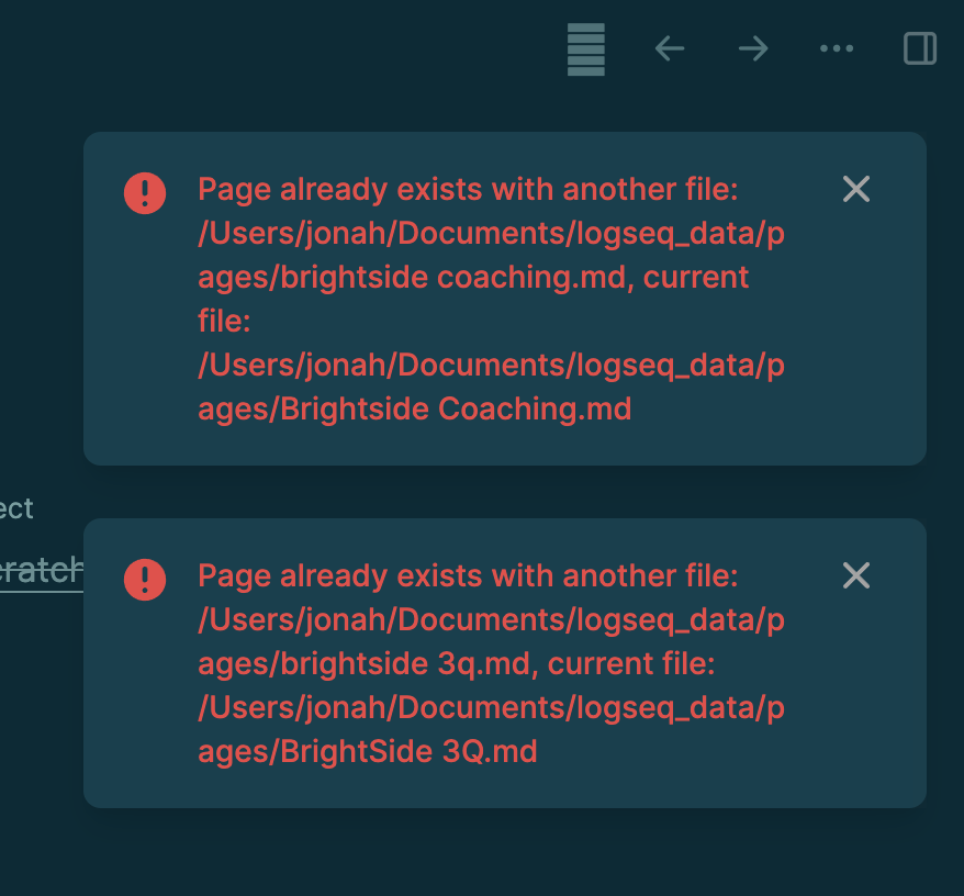 Immediate errors (conflicting capitalization of page names) upon ...