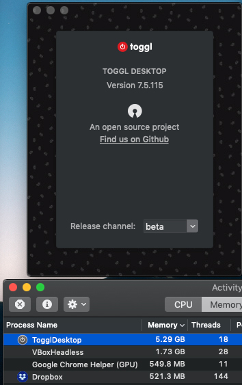 toggl memory leak