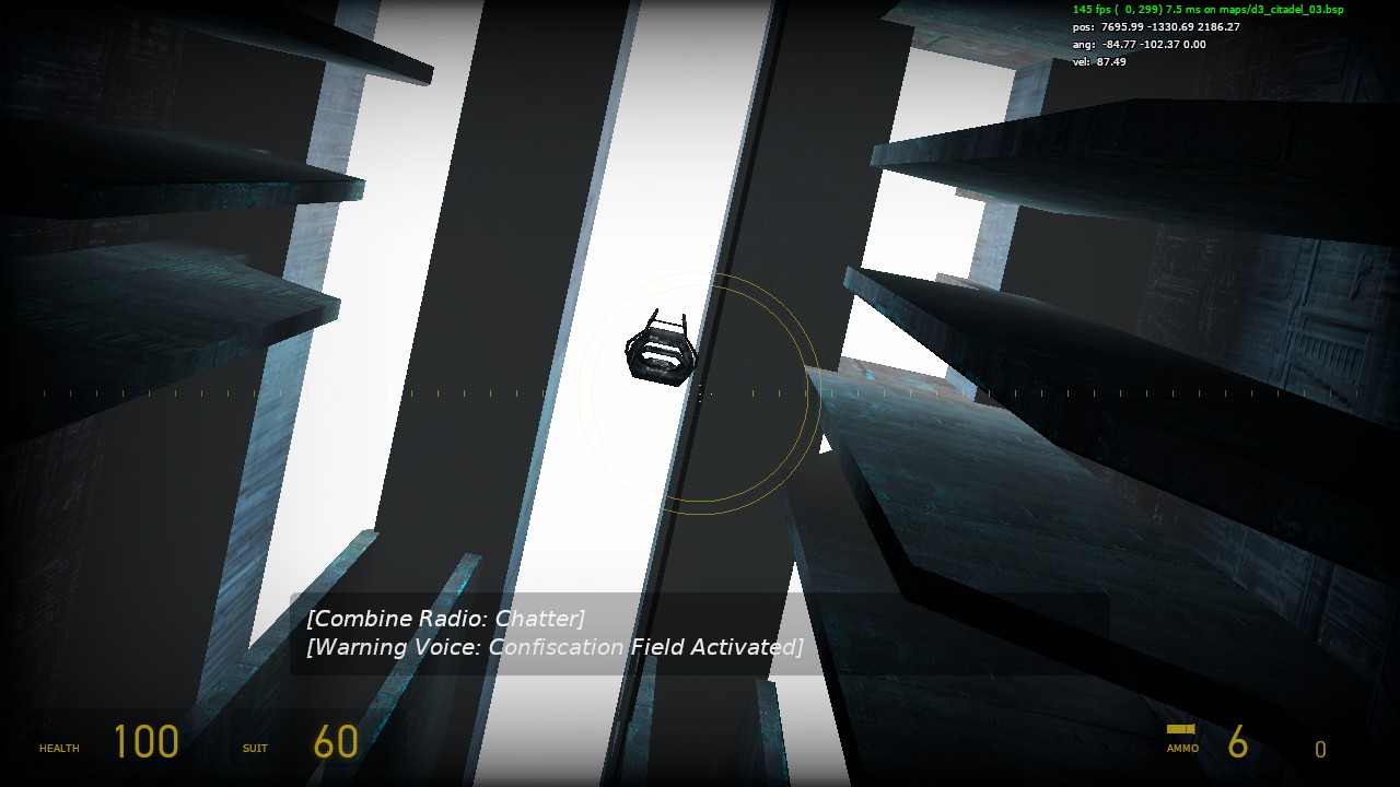 [HL2] Prisoner pod missing attachment arm to rail (d2_citadel_03 ...