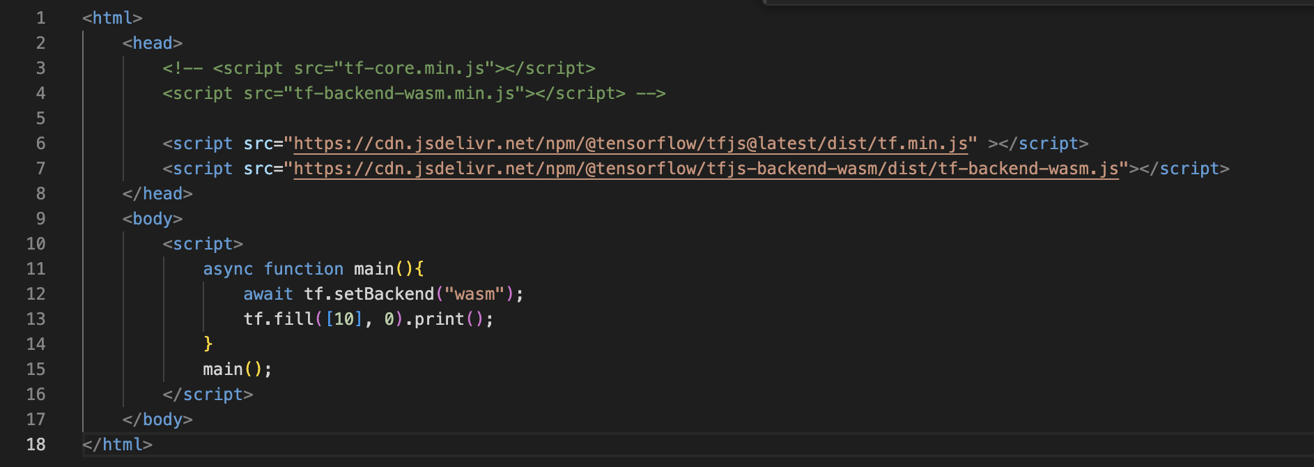 When we use the WebAssembly backend, `tf.fill()` will throw an error if ...