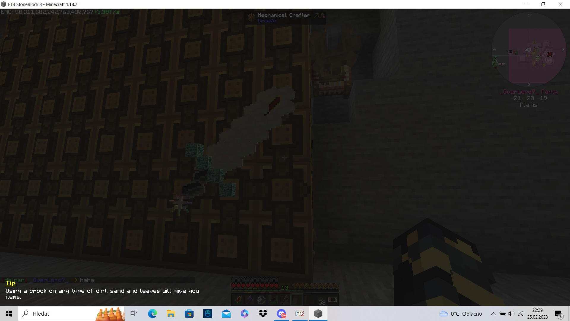 Sever crash everytime i join. It started when i was crafting infinity ...