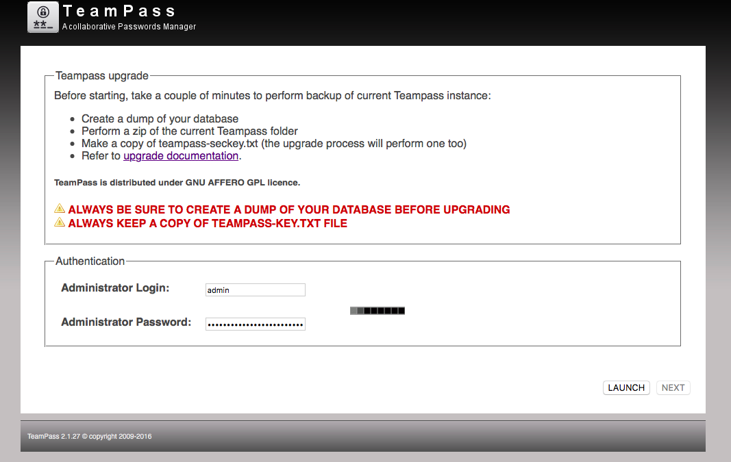 Unable to update from Teampass v. 2.1.22 to the latest version. · Issue ...