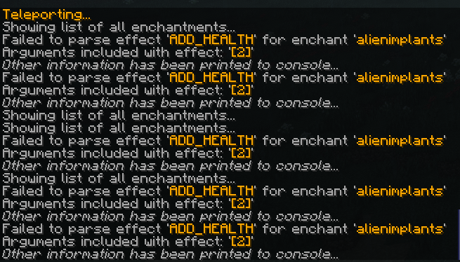 Could not pass NullPointerException in console, Failed to parse effect ...