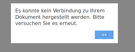 Create new document with template -> fails to connect to "document ...