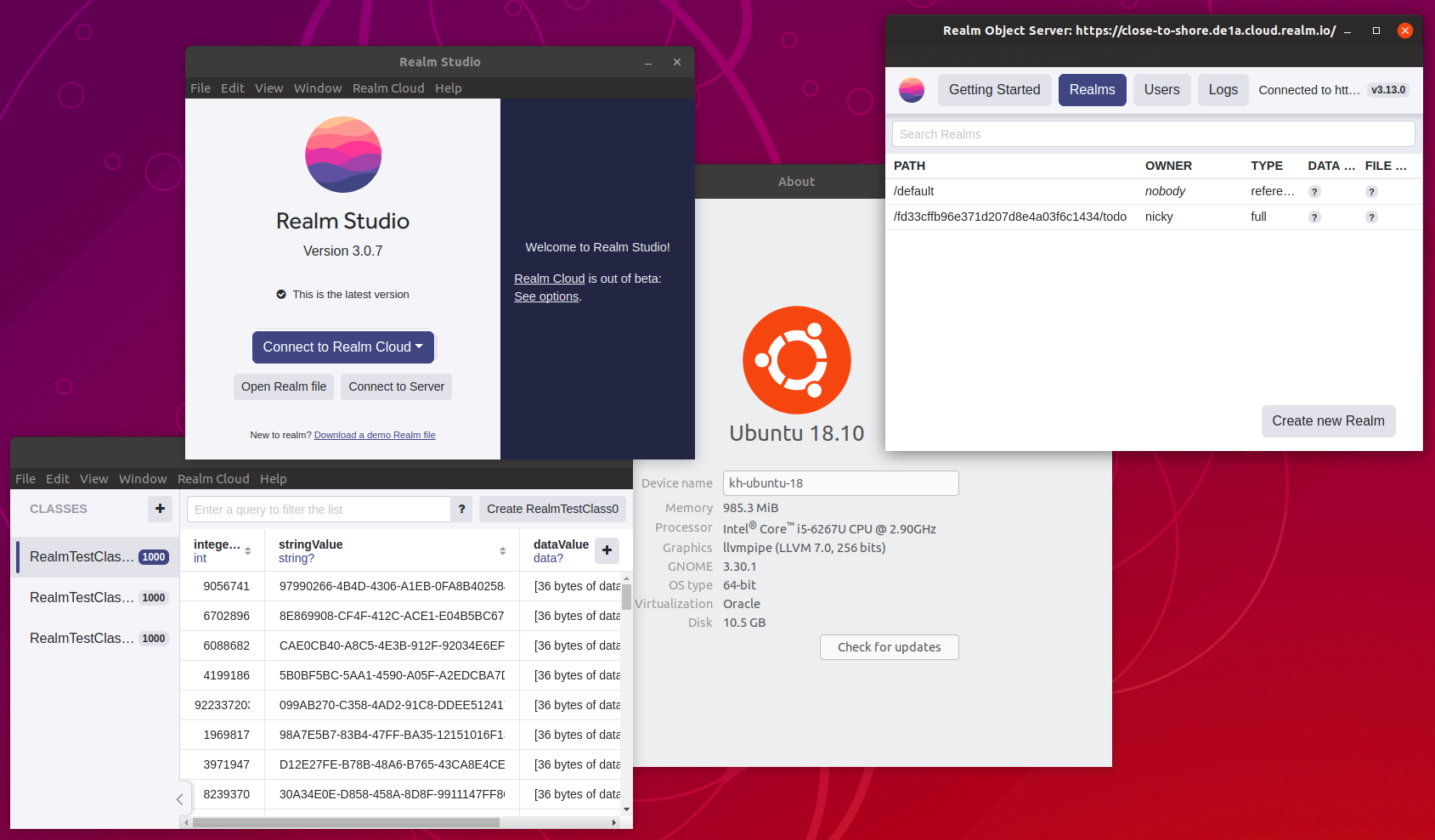 Can't run Realm Studio on Ubuntu 18.10 64 bit (segmentation fault (core ...