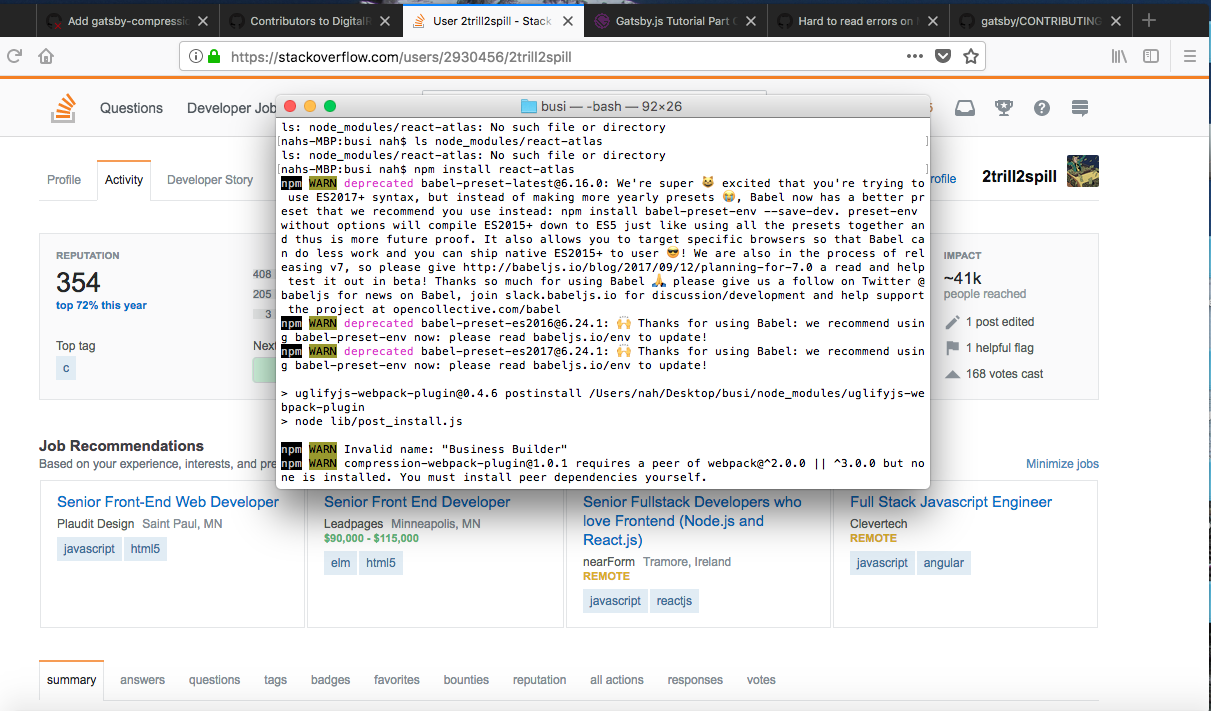 Fix babel console warnings: Update babel presets. · Issue #500 ...