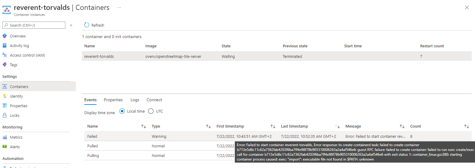 Setup on Azure: executable file not found in $PATH: unknown · Issue ...