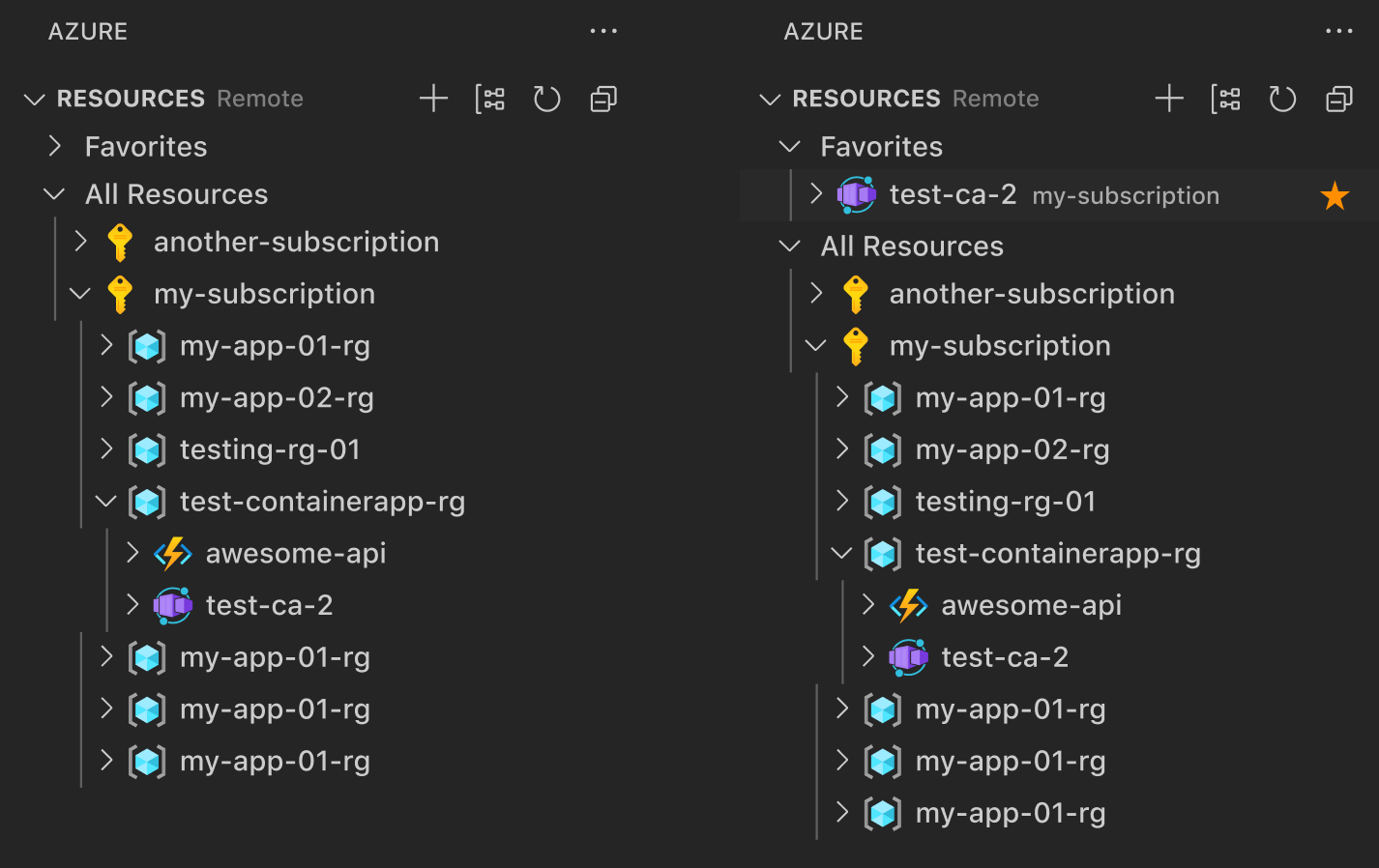 Favorites UX · Issue #394 · microsoft/vscode-azureresourcegroups · GitHub