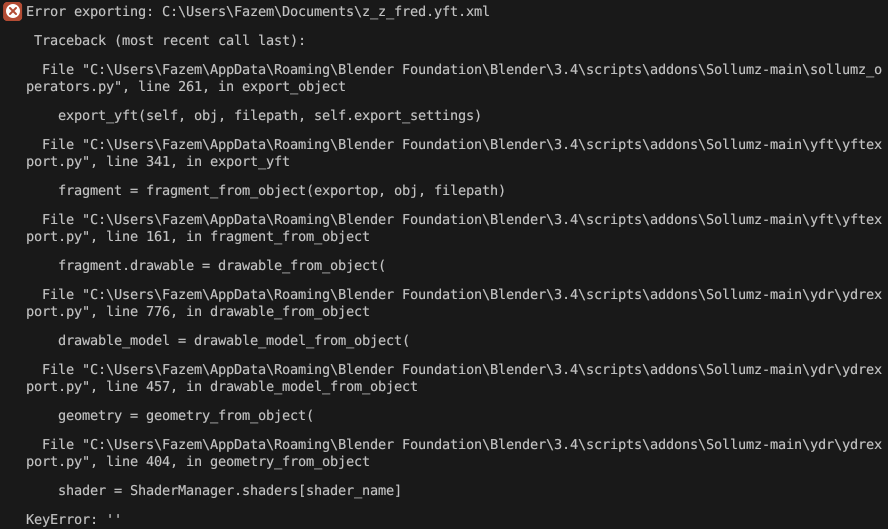 Error exporting z_z_fred.yft.xml · Issue #557 · Sollumz/Sollumz · GitHub