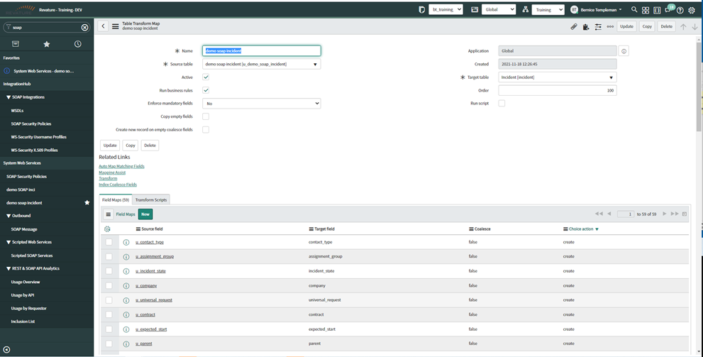 SNOW: Web Services SOAP