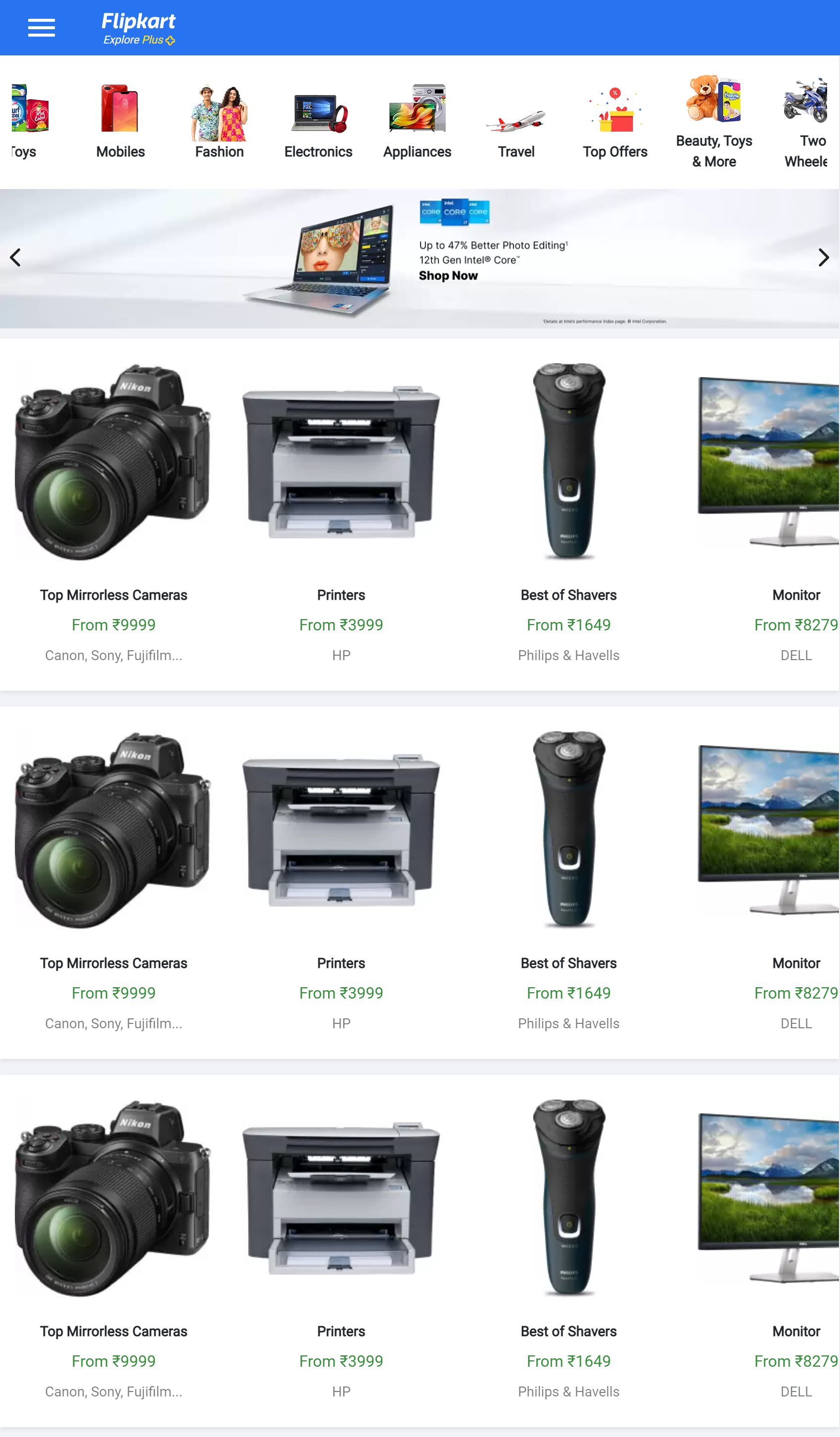 GitHub - BhavinKareliya/HTML-Practical: Responsive Flipkart home page ...