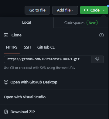GitHub - luizafonse/CRUD-1: CREATE READ UPDATE DELETE realizado em ...