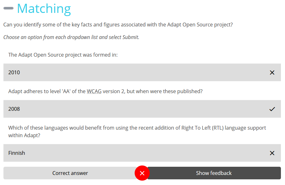 adapt-contrib-matching: correct answer button disabled in 'resumed ...