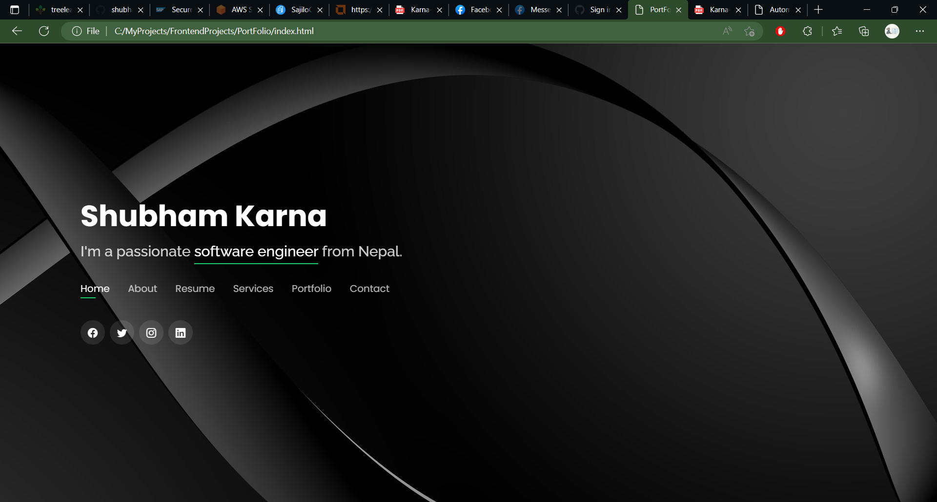 GitHub - shubhamkarna/Portfolio-Frontend: A portfolio front end build ...