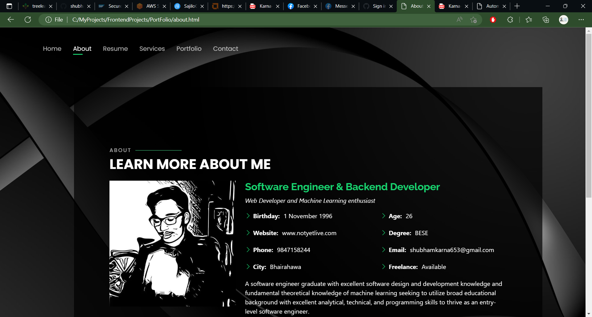 GitHub - shubhamkarna/Portfolio-Frontend: A portfolio front end build ...