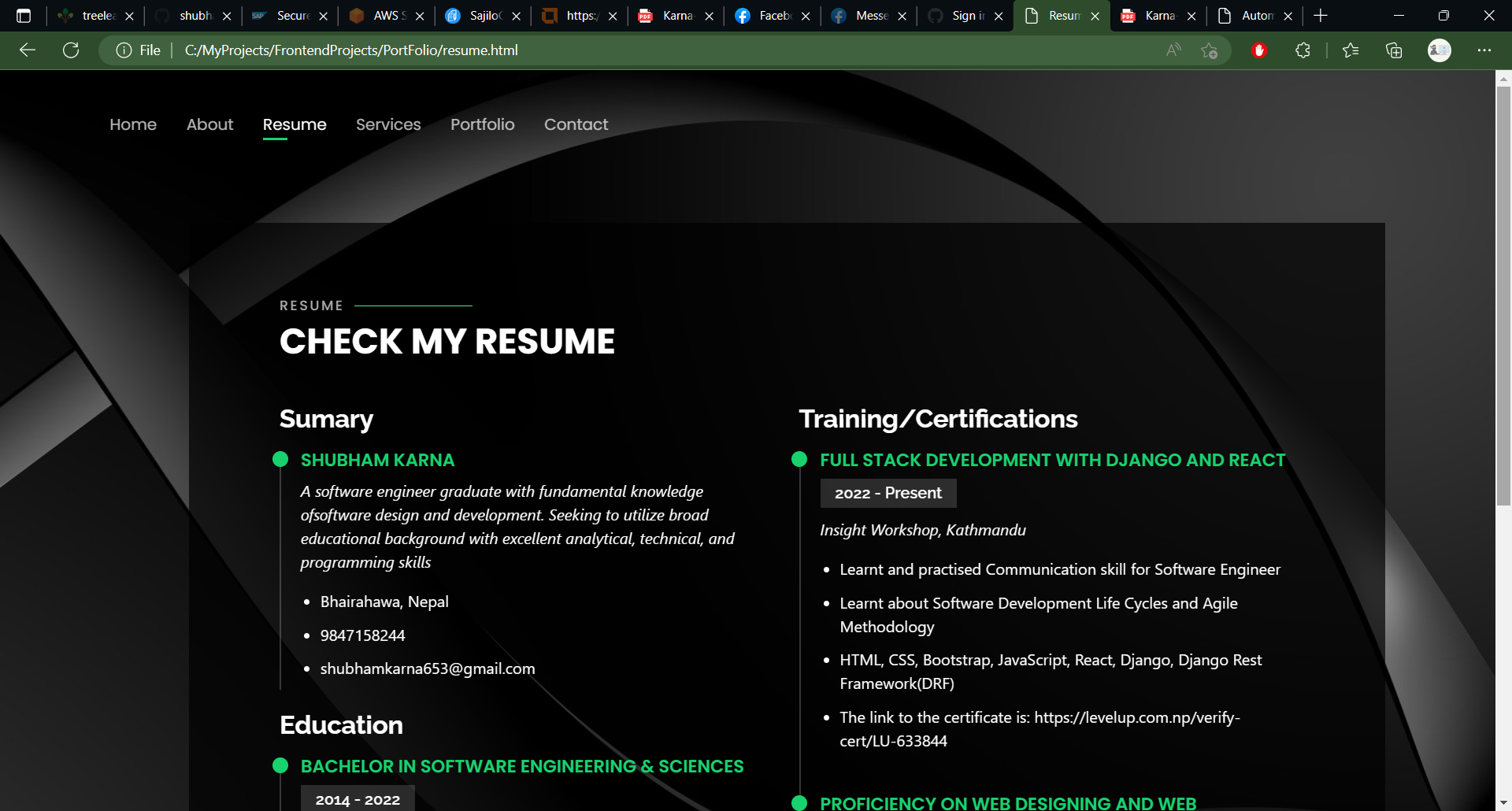 GitHub - shubhamkarna/Portfolio-Frontend: A portfolio front end build ...