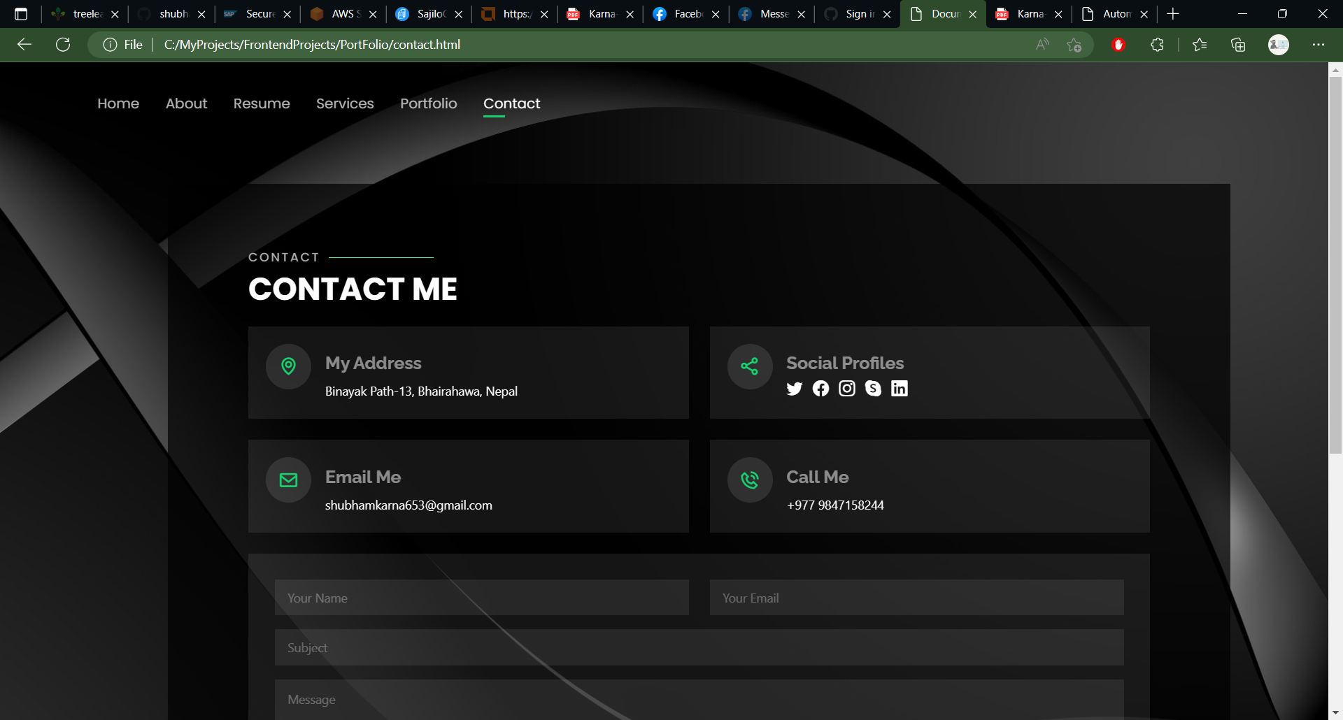 GitHub - shubhamkarna/Portfolio-Frontend: A portfolio front end build ...