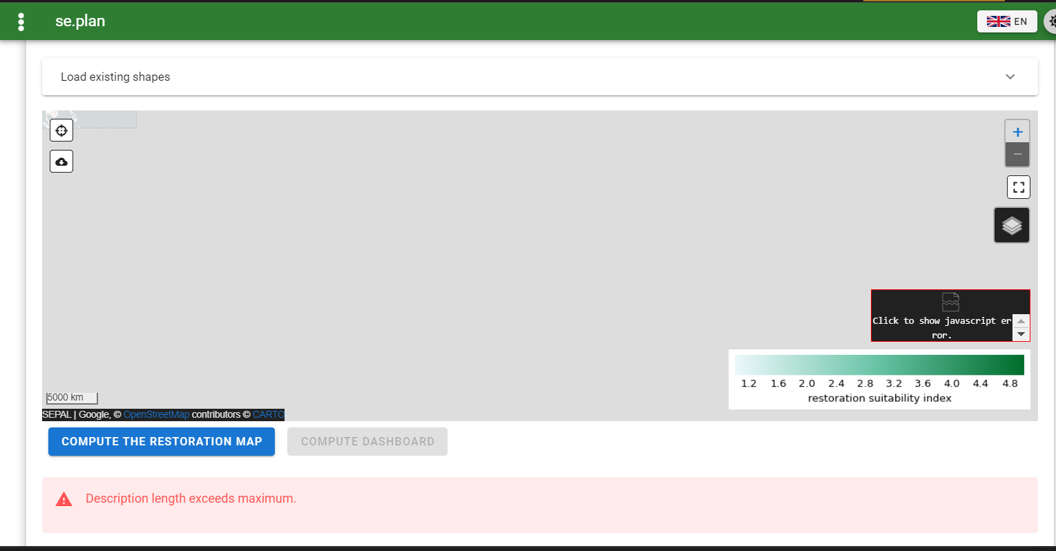Description length exceeds maximum error issue 195 sepal contrib