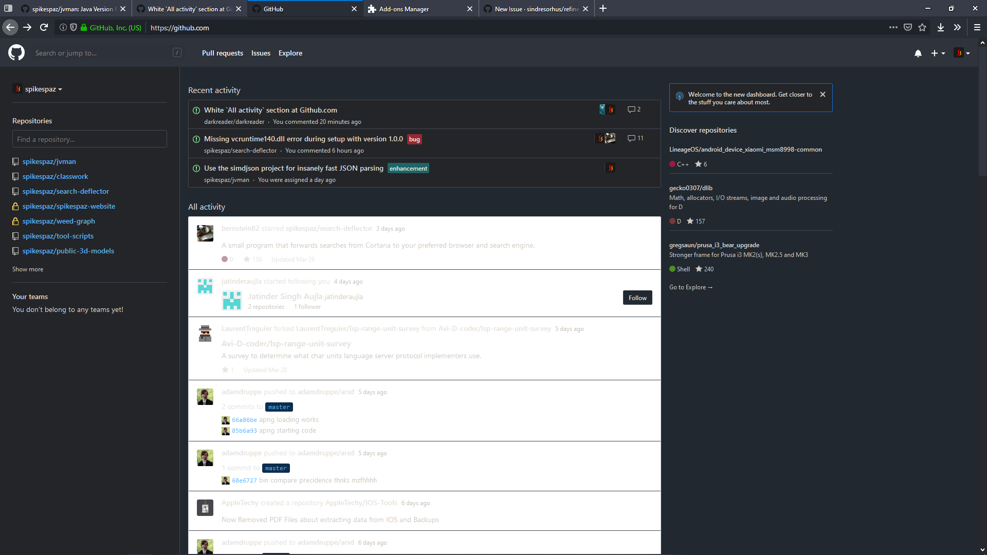 Conflict with Dark Reader on the dashboard news feed · Issue #1899 ...