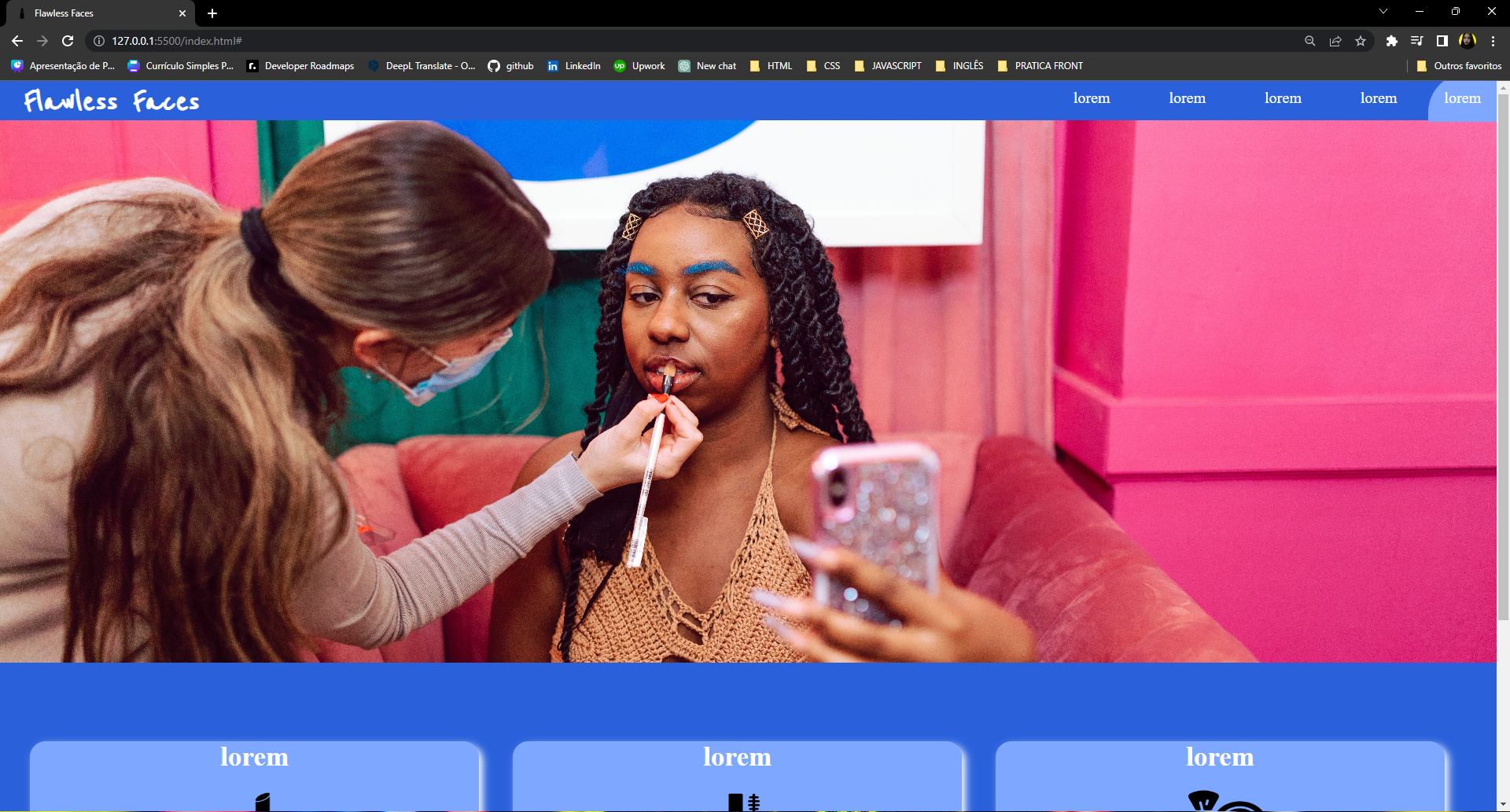 GitHub - cceciliaz/Flawless-Faces: landing page about makeup to ...