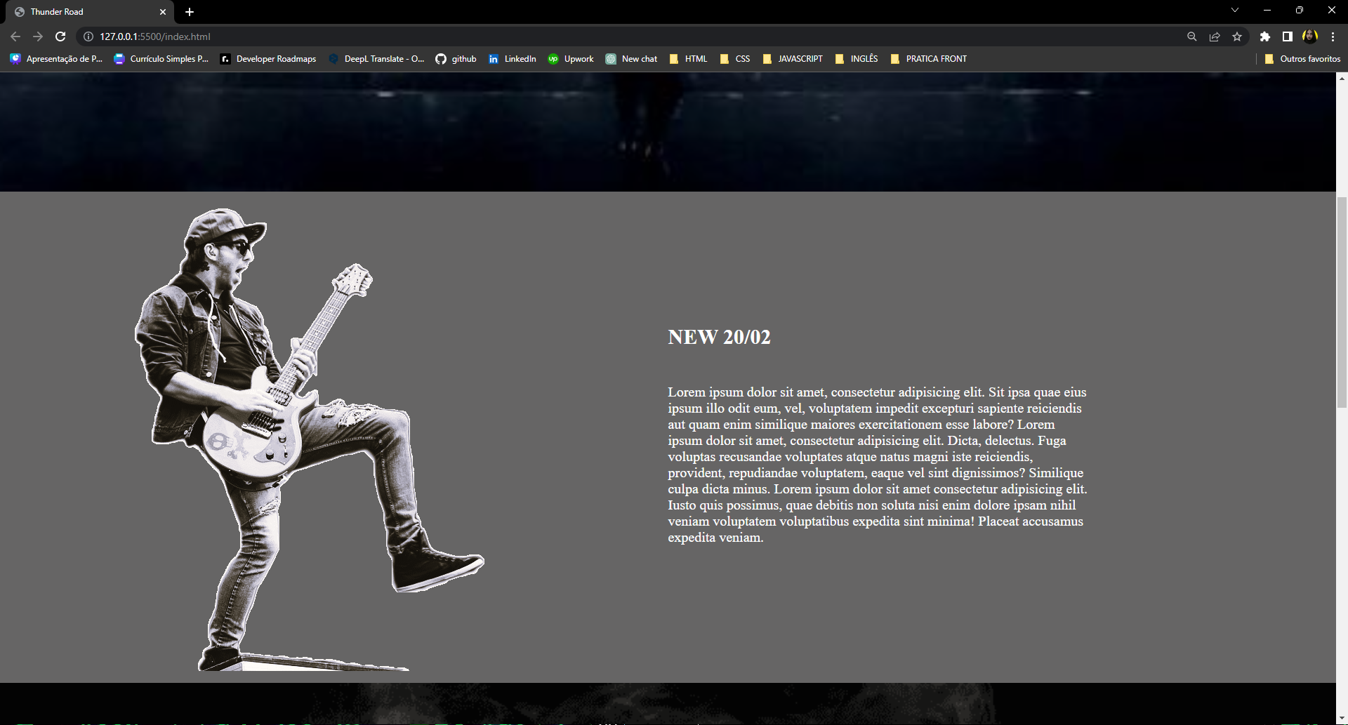 Band Css Layout GitHub - cceciliaz/Thunder-Road: rock band landing page made with html ...