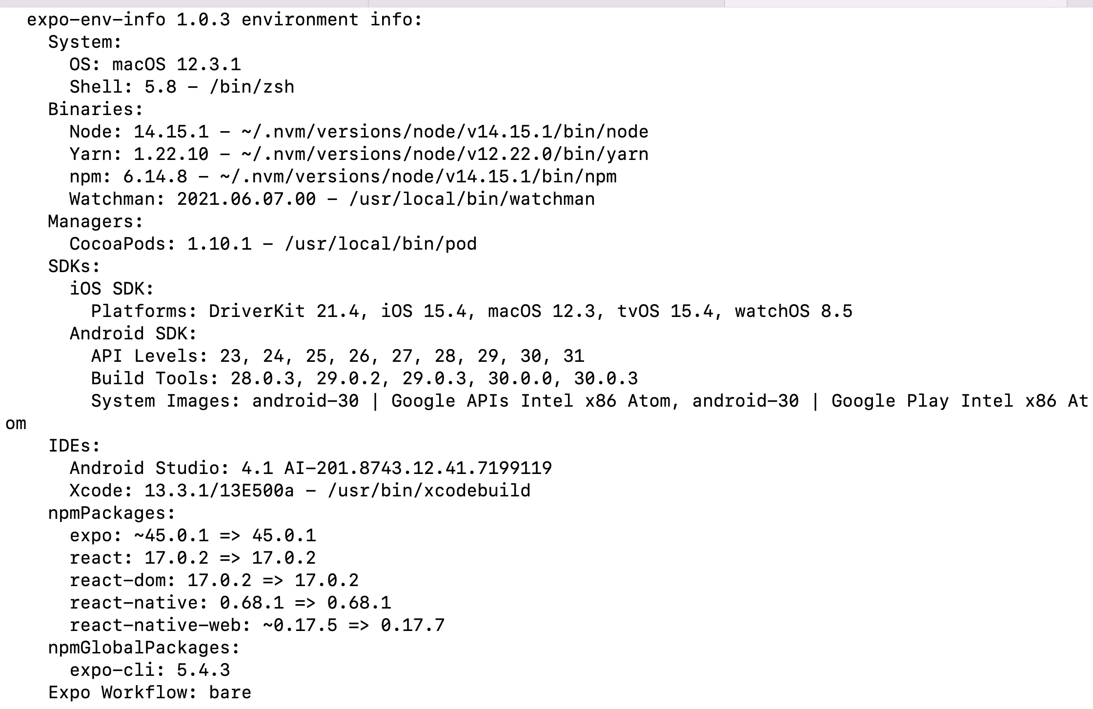 Issue on using new expo sdk 45. · Issue #4356 · expo/expo-cli · GitHub