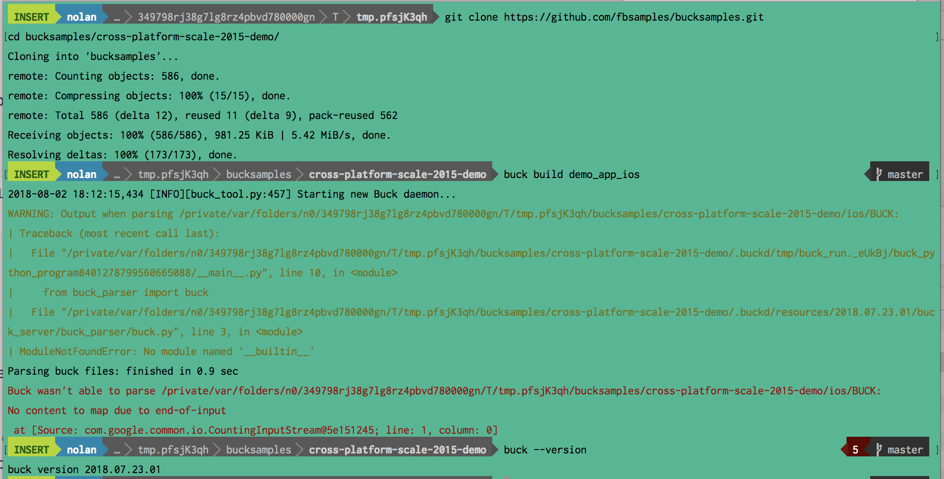 Buck fails to build samples from the bucksamples repo · Issue #1989 ...
