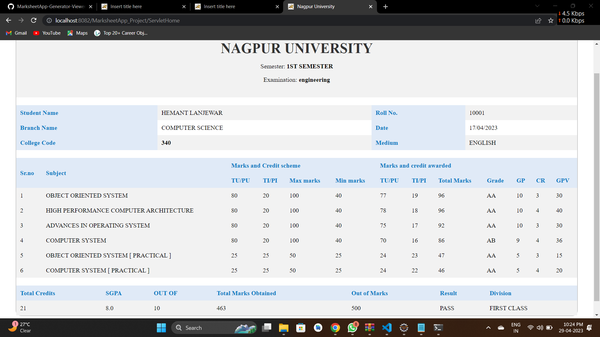 GitHub HemantLanjewar/MarksheetAppGeneratorViewer
