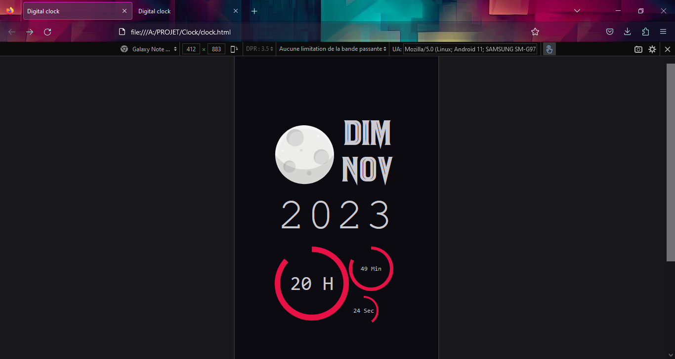 GitHub Annaick/digitalclock A simple digital clock web page I made