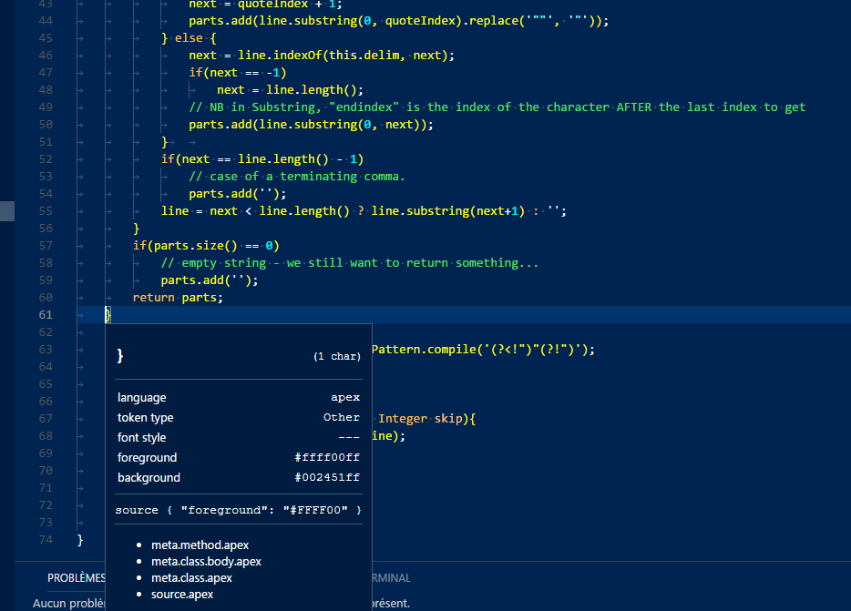 Improve Apex syntax highlighting (braces, accolades...) · Issue #342 ...