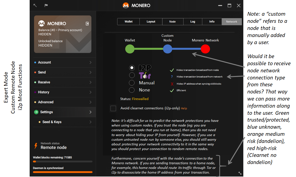 Have node communicate network connection type to wallet · Issue #5590 ·  monero-project/monero