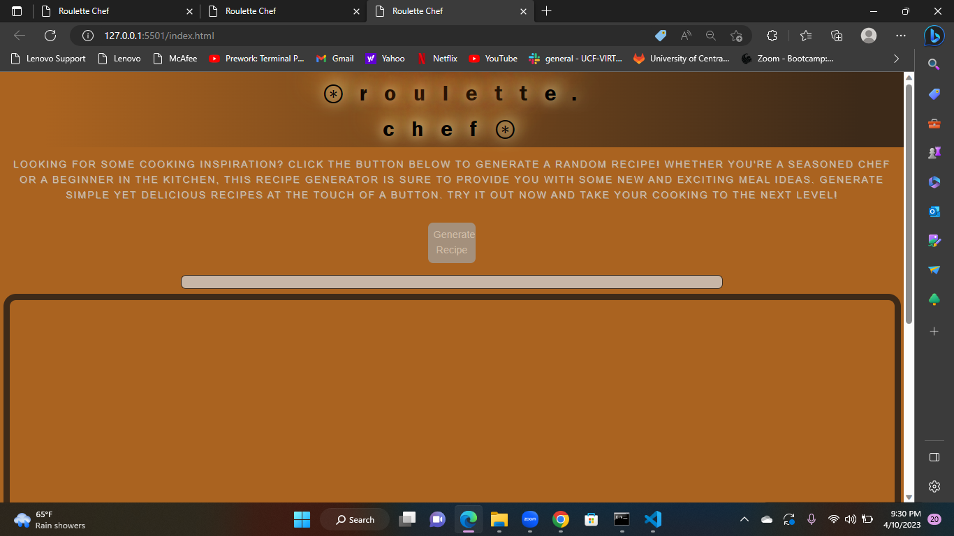 GitHub - Kviponder/Roulette-Chef: A random recipe generator