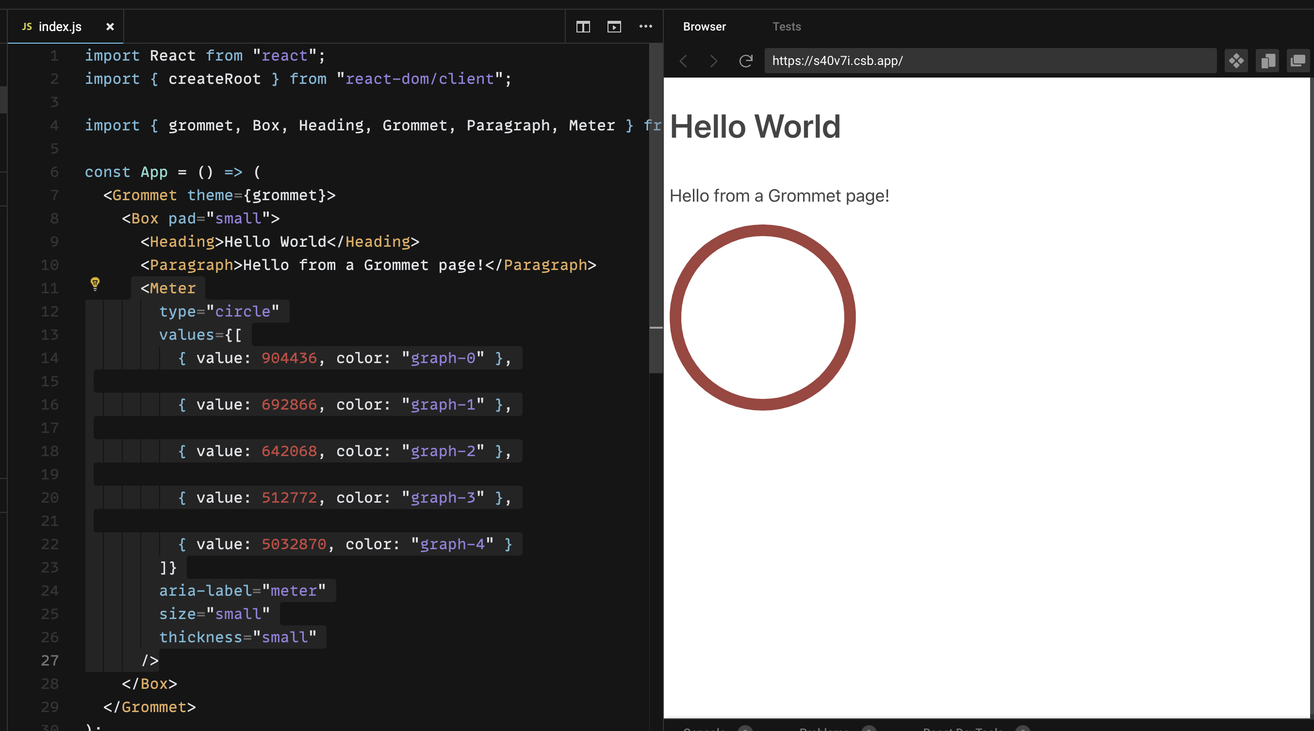 Meter type="circle" doesn't always render all values · Issue 6287 · grommet/grommet · GitHub