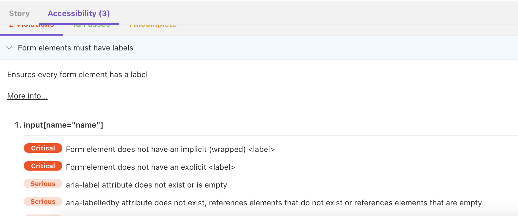 Form stories update to use `htmlFor` and `id` · Issue 6542