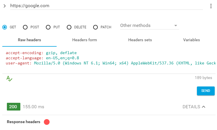 No response headers!! · Issue #982 · jarrodek/ChromeRestClient · GitHub