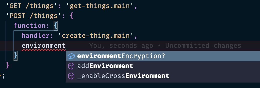 VSCode does not show `layers` in IntelliSense dropdown for API route ...