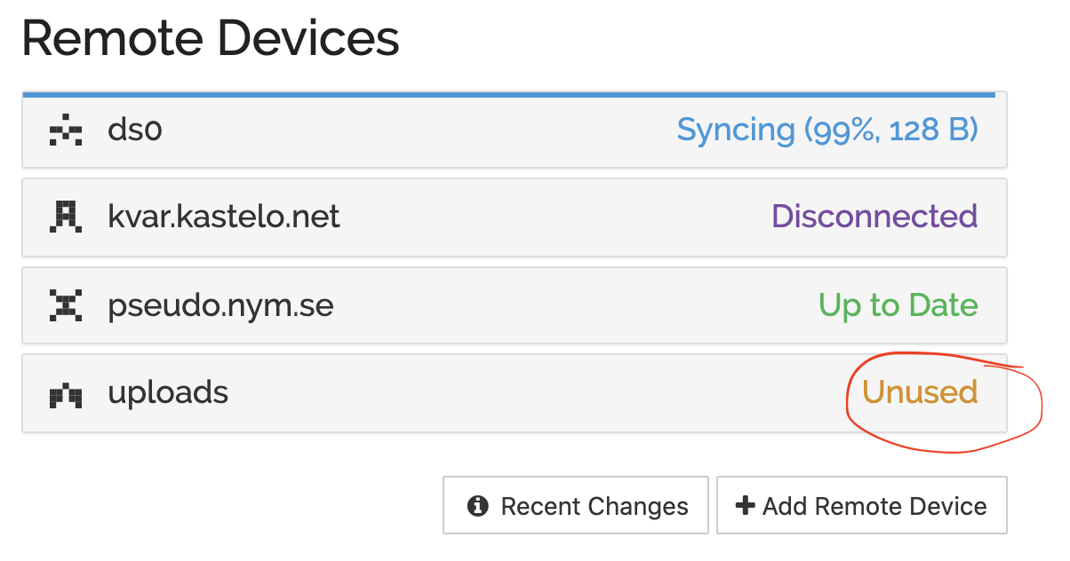Improve device status for "unused" devices · Issue #6416 · syncthing ...
