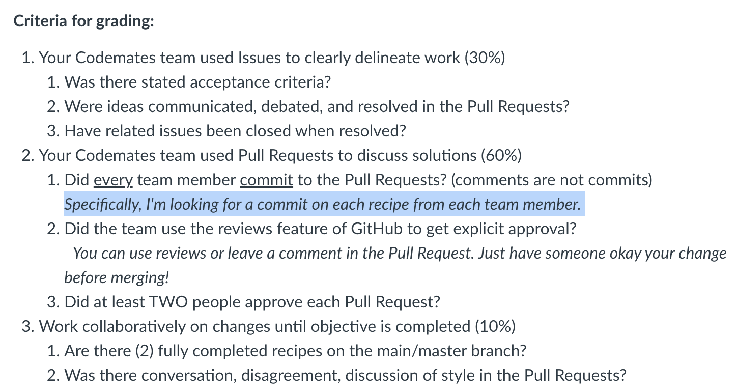 Need ALL to commit to both recipes in the Group-Branch-1 for a pull ...