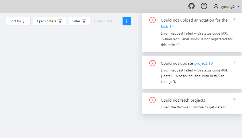 Could not fetch projects Open the Browser Console to get details ...