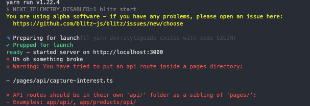 Blitz warns about api routes in global `/pages` folder · Issue #912 ...