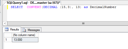 convert an integer to a decimal number