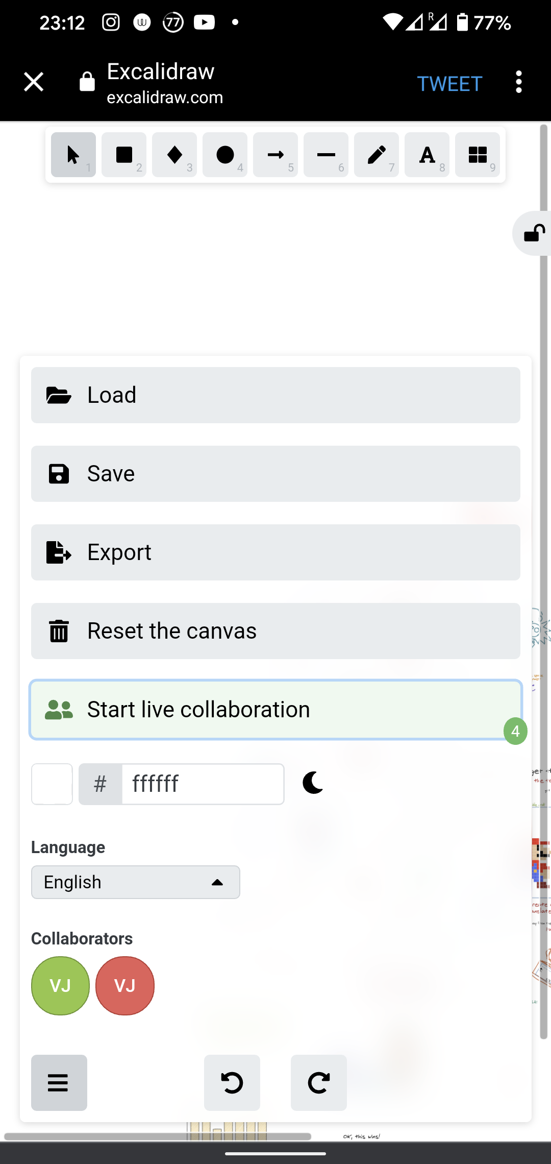Change the copy for collaboration options on mobile when in session ...