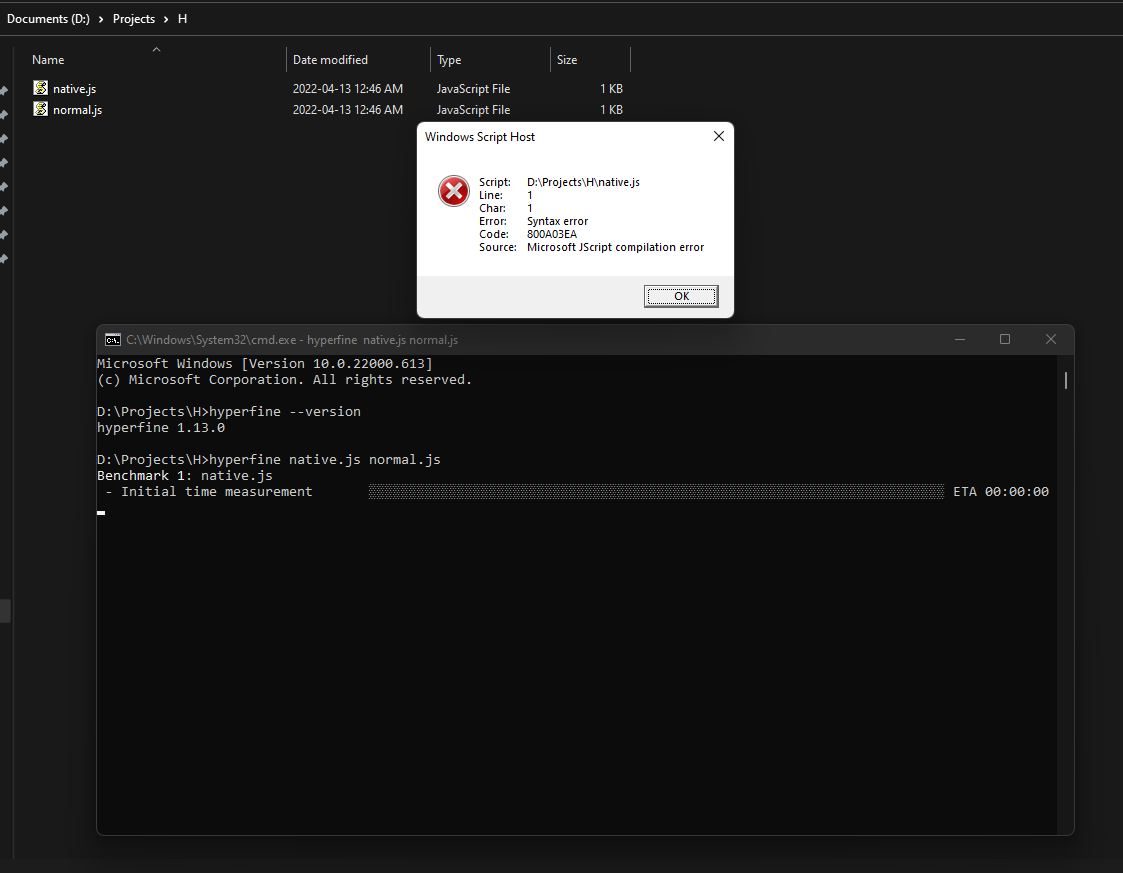 Cannot run with Node.js files · Issue #499 · sharkdp/hyperfine · GitHub