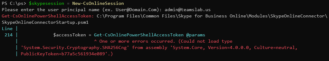 Skype Online PowerShell Module: Unable to Create Session · Issue #11020 ...