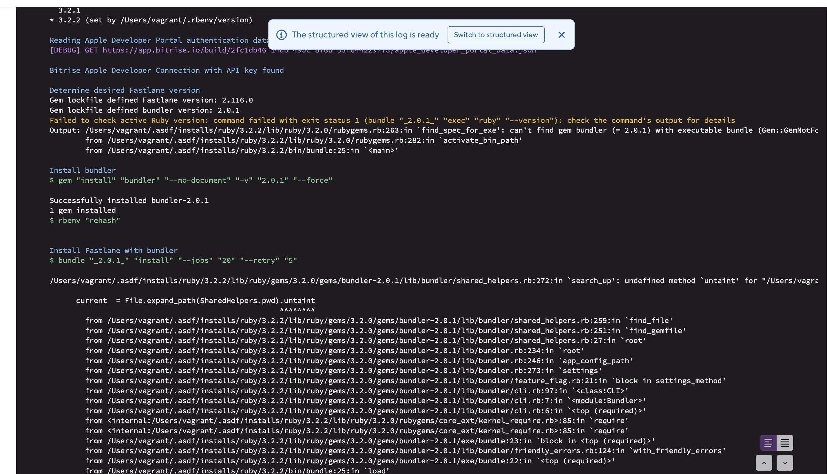 can't find gem bundler (= 2.0.1) with executable bundle · Issue 886