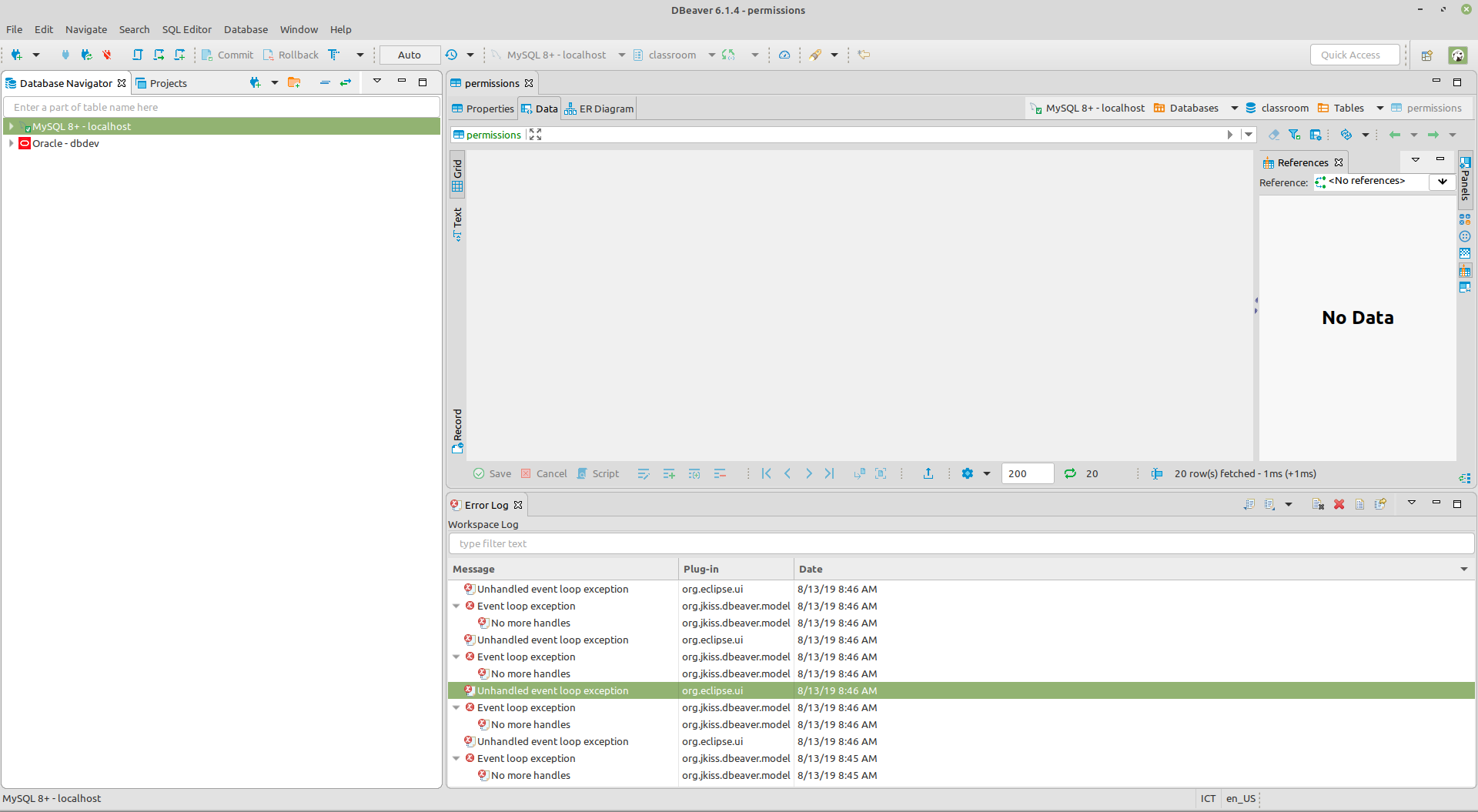 Can't view data in grid mode · Issue #6507 · dbeaver/dbeaver · GitHub